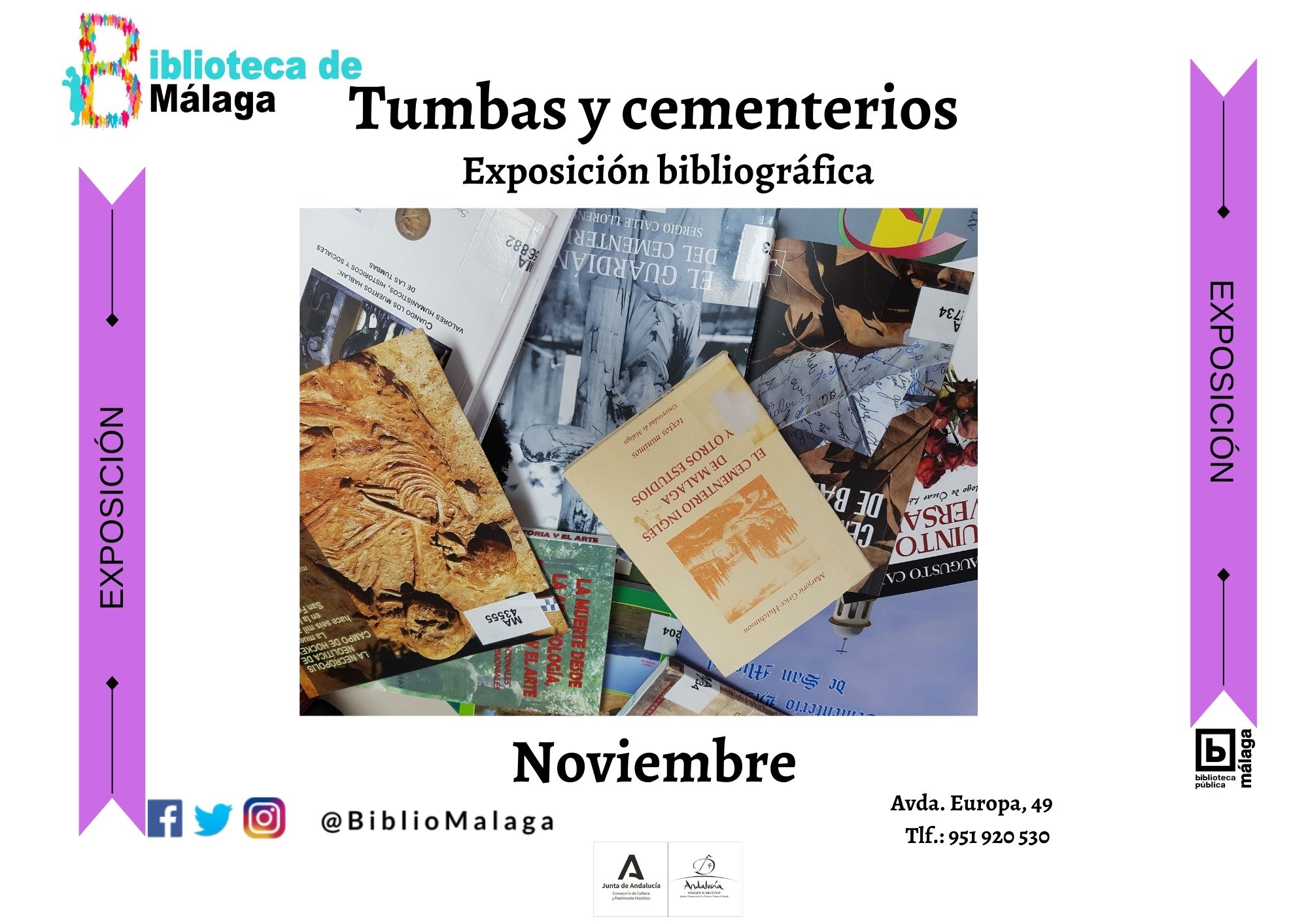 Exposición Bibliográfica “Tumbas y cementerios " en la Biblioteca Pública Provincial de Málaga