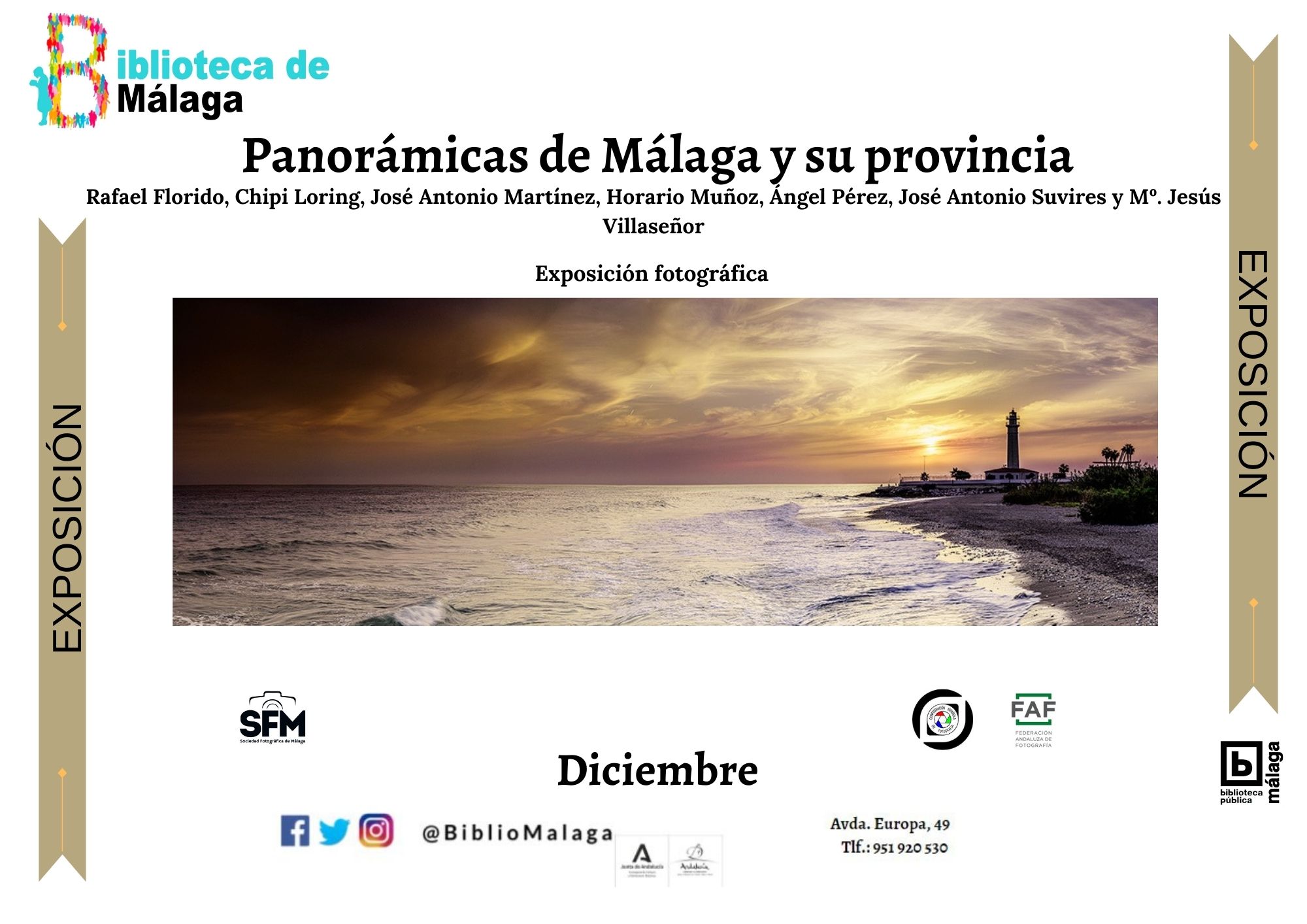 Exposición Fotográfica "Panorámicas de Málaga y su Provincia" de la  Sociedad  Fotográfica de Málaga" en la Biblioteca Pública Provincial de Málaga         