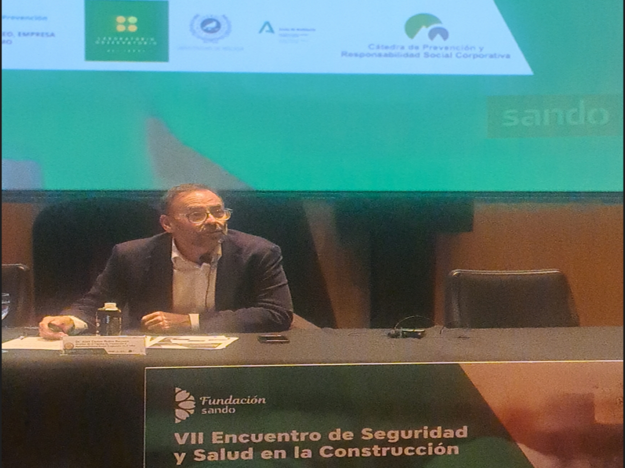 Intervención de uno de los participantes en el VII Encuentro de Seguridad y Salud en la Construcción